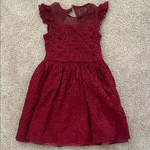 Zhenzi Red Formal Dress with Ruffled Tiers and Flutter Sleeves